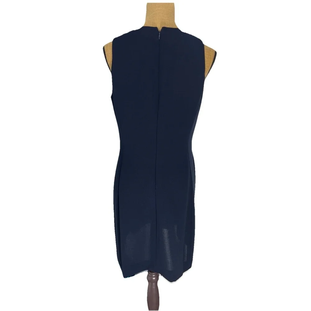 Jones New York Navy Sheath Dress Petite 12P Sleeveless Career Work Office NWT - Picture 6 of 10